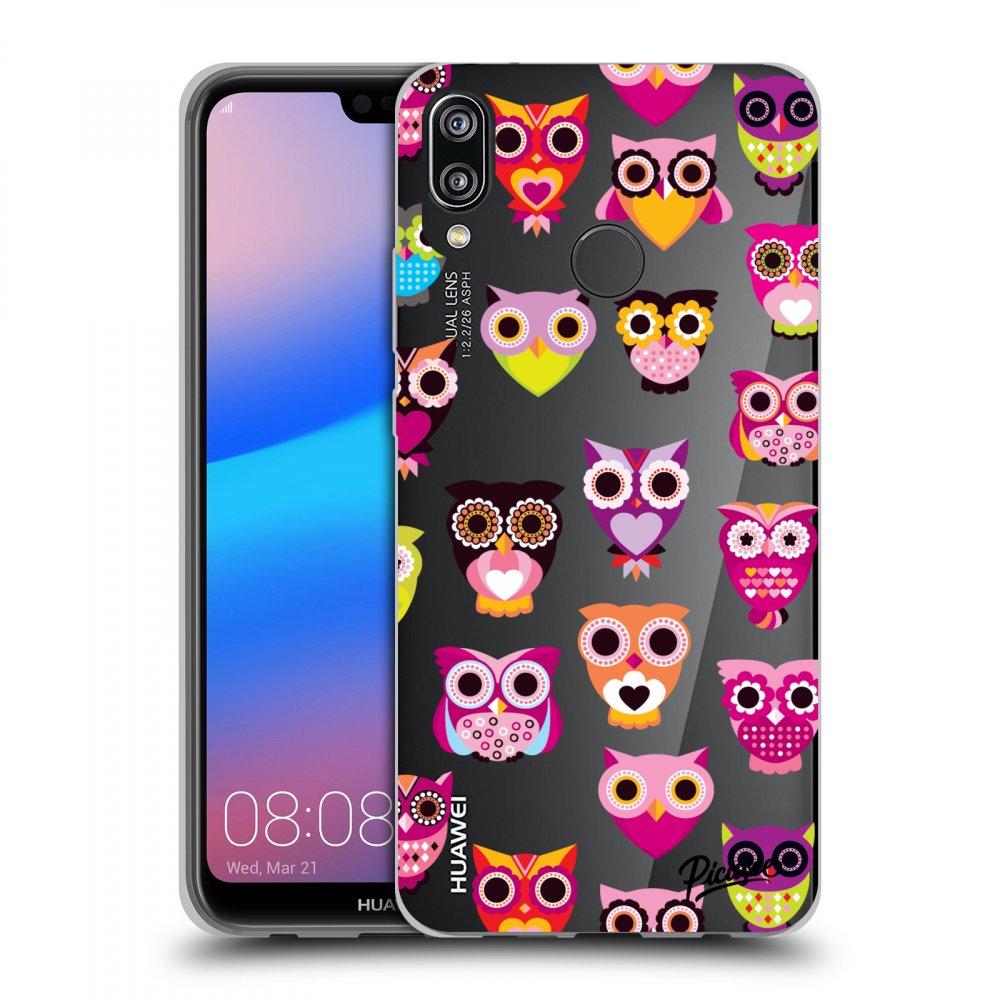 Picasee silikónový prehľadný obal pre Huawei P20 Lite - Owls