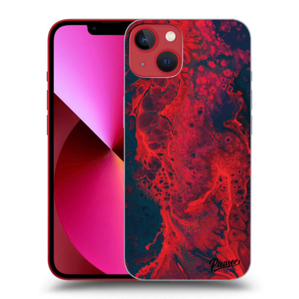 Picasee silikónový čierny obal pre Apple iPhone 14 Plus - Organic red