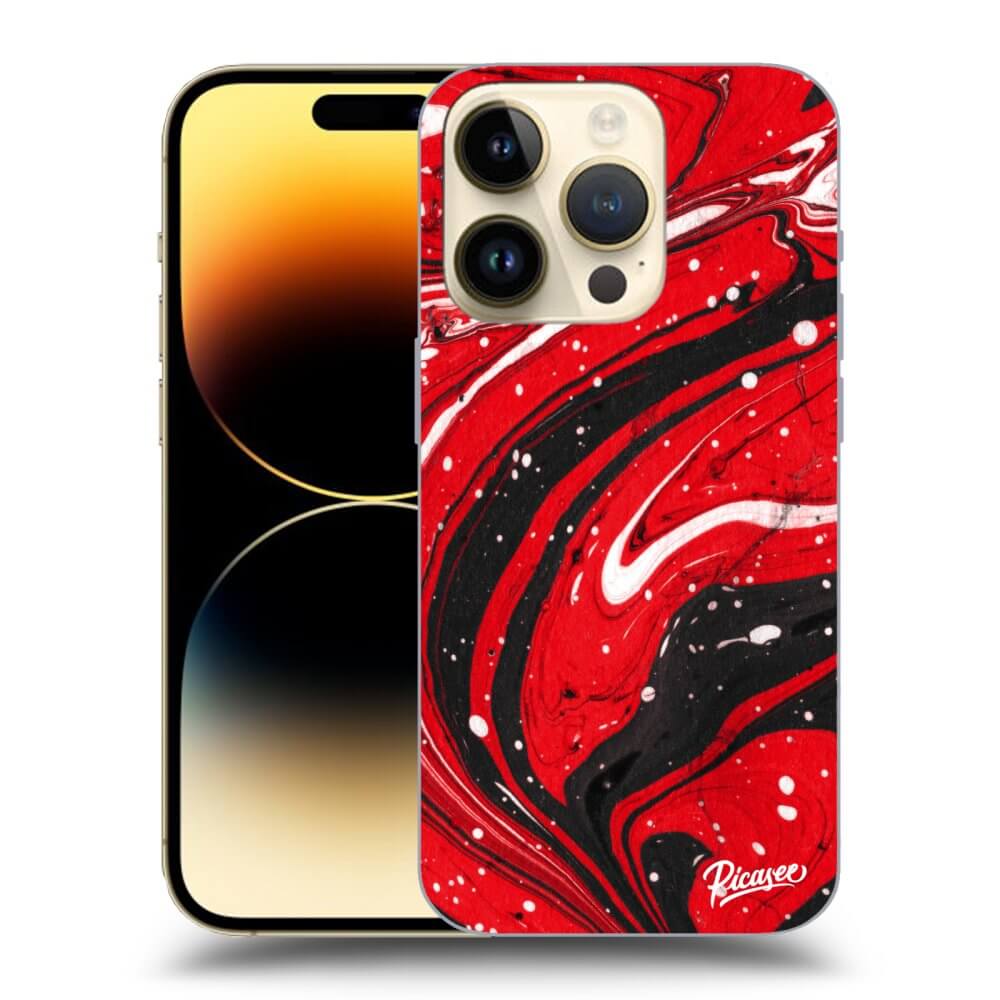 Picasee silikónový prehľadný obal pre Apple iPhone 14 Pro - Red black