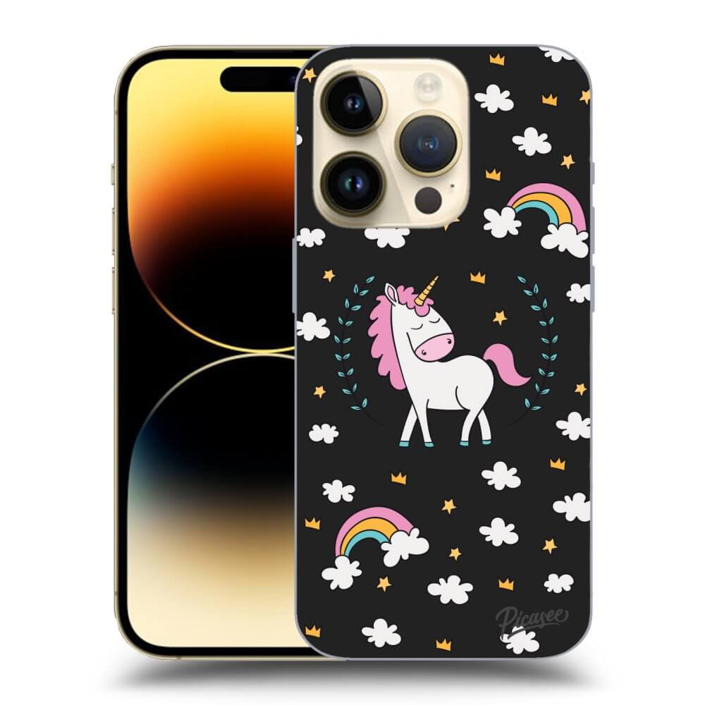 Picasee silikónový čierny obal pre Apple iPhone 14 Pro - Unicorn star heaven