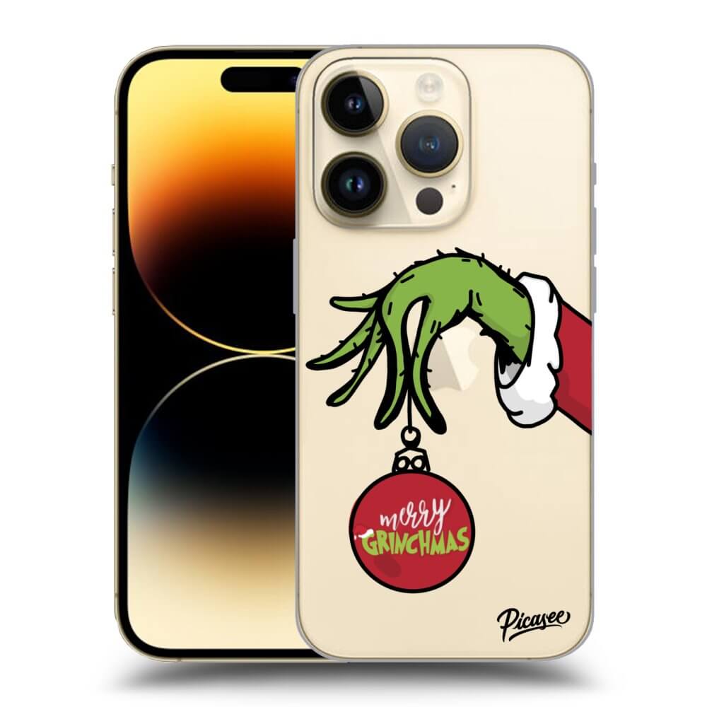 Picasee silikónový prehľadný obal pre Apple iPhone 14 Pro - Grinch