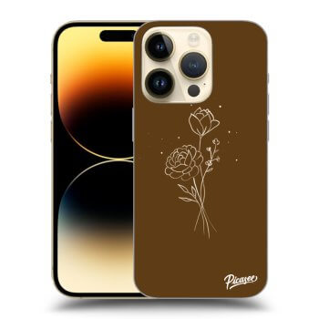 Obal pre Apple iPhone 14 Pro - Brown flowers