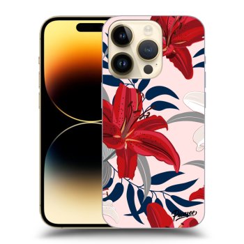 Picasee silikónový prehľadný obal pre Apple iPhone 14 Pro - Red Lily