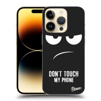 Picasee silikónový čierny obal pre Apple iPhone 14 Pro - Don't Touch My Phone