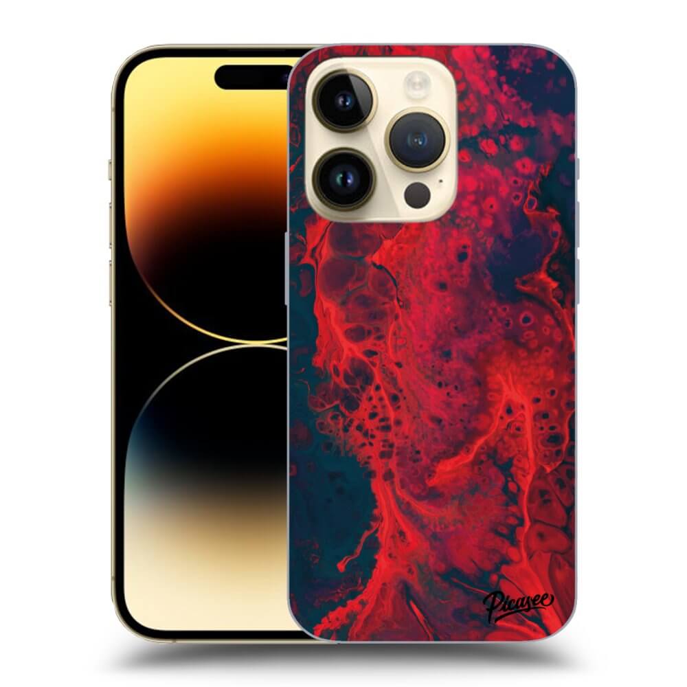 Picasee silikónový čierny obal pre Apple iPhone 14 Pro - Organic red