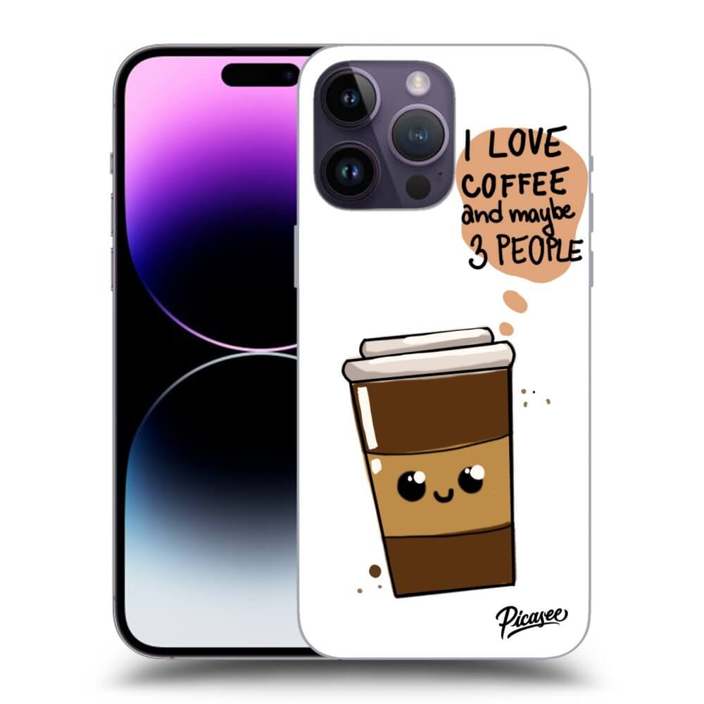 Picasee silikónový čierny obal pre Apple iPhone 14 Pro Max - Cute coffee