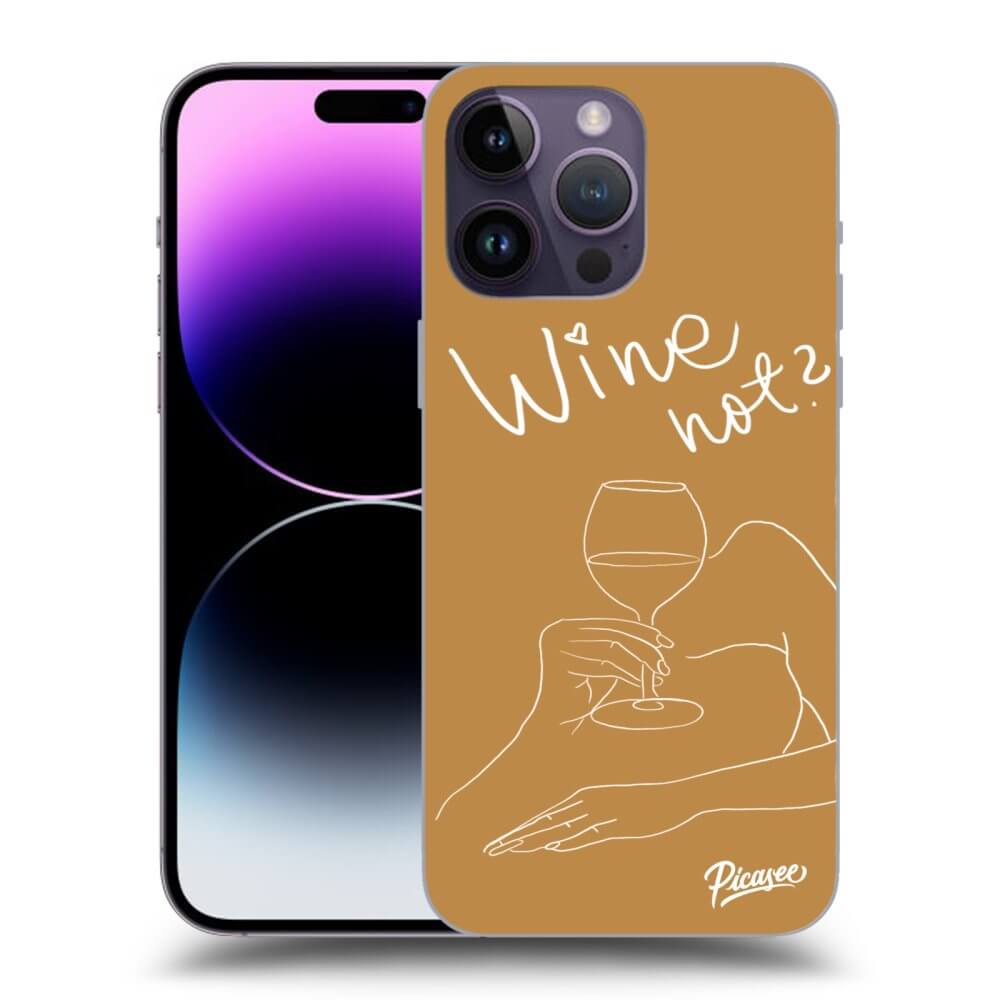 Picasee silikónový prehľadný obal pre Apple iPhone 14 Pro Max - Wine not