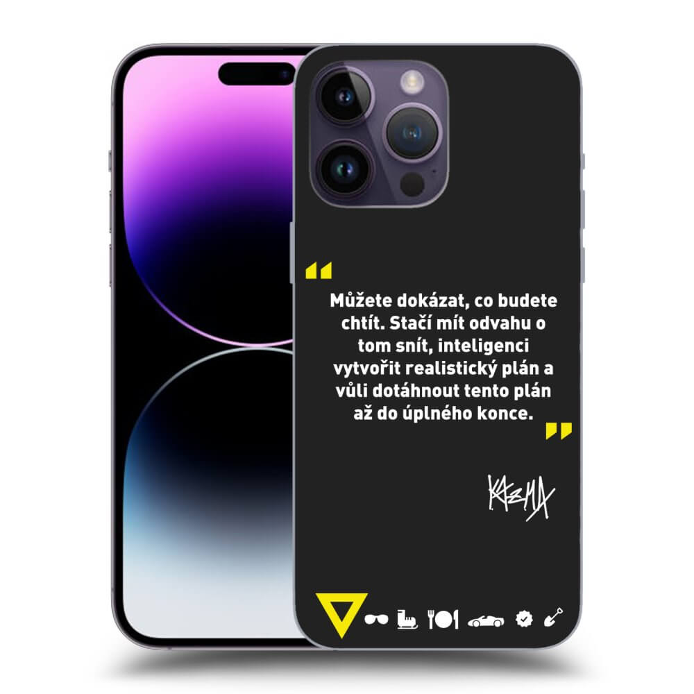 Picasee silikónový čierny obal pre Apple iPhone 14 Pro Max - Kazma - MŮŽETE DOKÁZAT, CO BUDETE CHTÍT