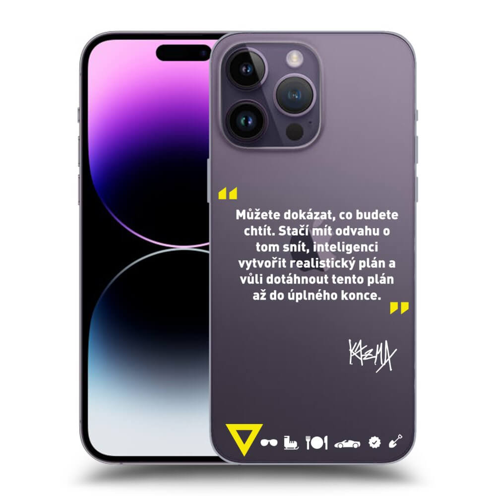 Picasee silikónový prehľadný obal pre Apple iPhone 14 Pro Max - Kazma - MŮŽETE DOKÁZAT, CO BUDETE CHTÍT