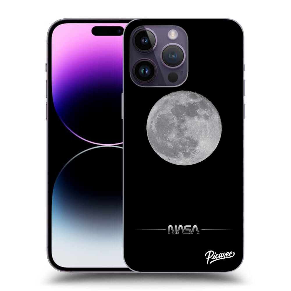 Picasee silikónový čierny obal pre Apple iPhone 14 Pro Max - Moon Minimal