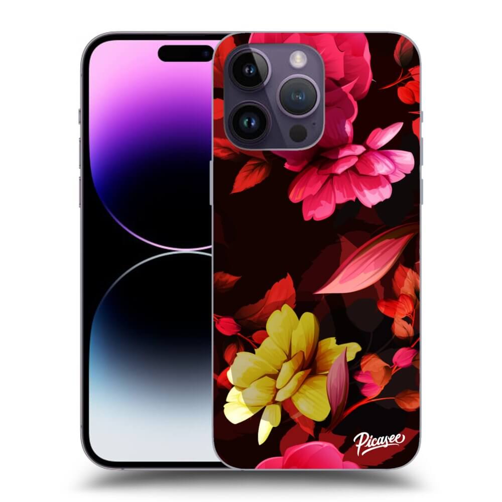 Picasee silikónový čierny obal pre Apple iPhone 14 Pro Max - Dark Peonny