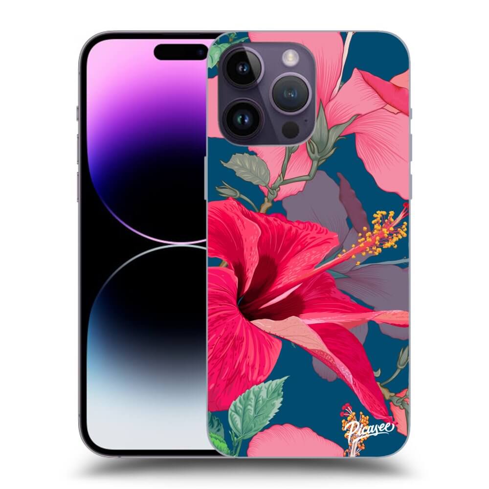 Picasee silikónový čierny obal pre Apple iPhone 14 Pro Max - Hibiscus