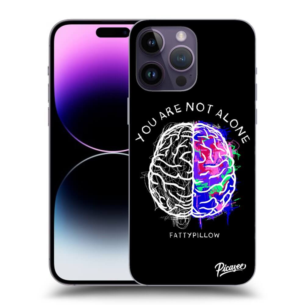 Picasee silikónový čierny obal pre Apple iPhone 14 Pro Max - Brain - White