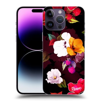 Picasee silikónový čierny obal pre Apple iPhone 14 Pro Max - Flowers and Berries