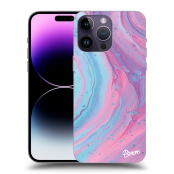 Picasee silikónový prehľadný obal pre Apple iPhone 14 Pro Max - Pink liquid