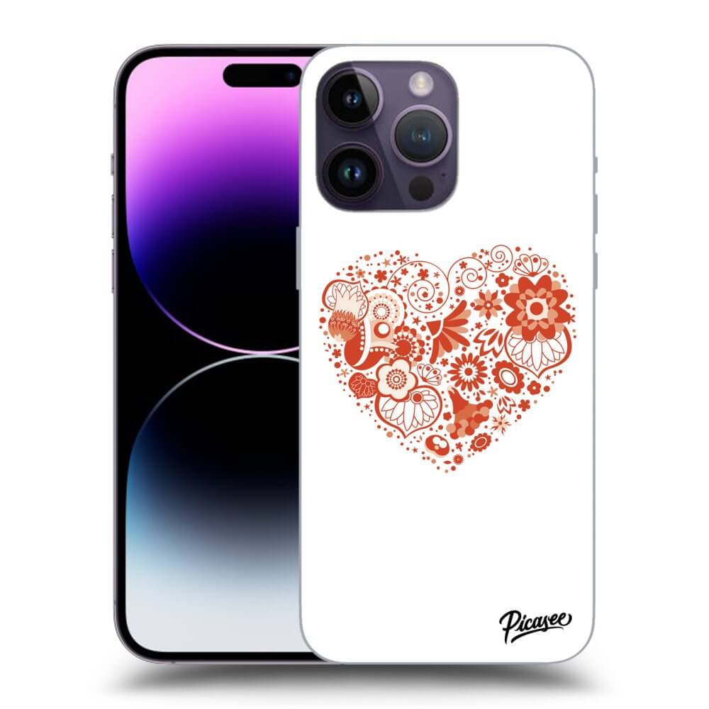Picasee silikónový čierny obal pre Apple iPhone 14 Pro Max - Veľké srdce