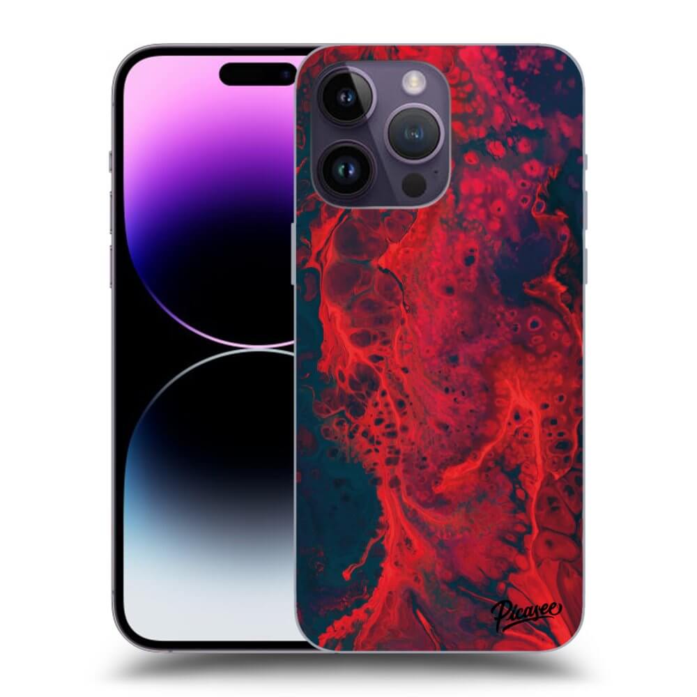 Picasee silikónový čierny obal pre Apple iPhone 14 Pro Max - Organic red