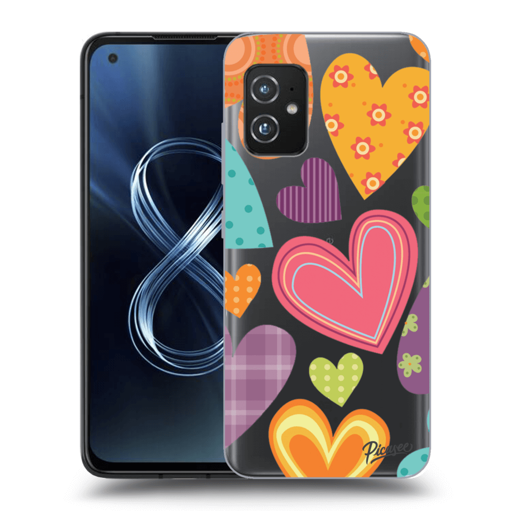 Picasee silikónový prehľadný obal pre Asus Zenfone 8 ZS590KS - Colored heart