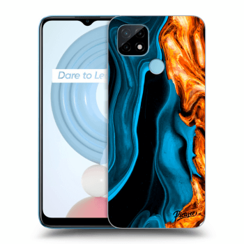 Picasee silikónový prehľadný obal pre Realme C21Y - Gold blue