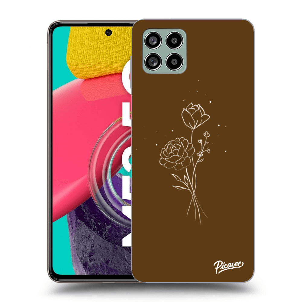 Picasee silikónový čierny obal pre Samsung Galaxy M53 5G - Brown flowers