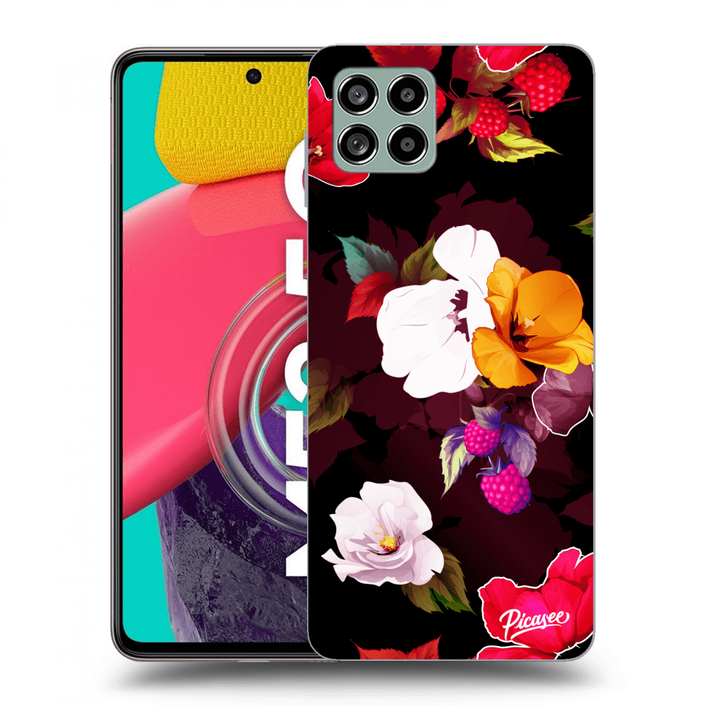 Picasee silikónový čierny obal pre Samsung Galaxy M53 5G - Flowers and Berries