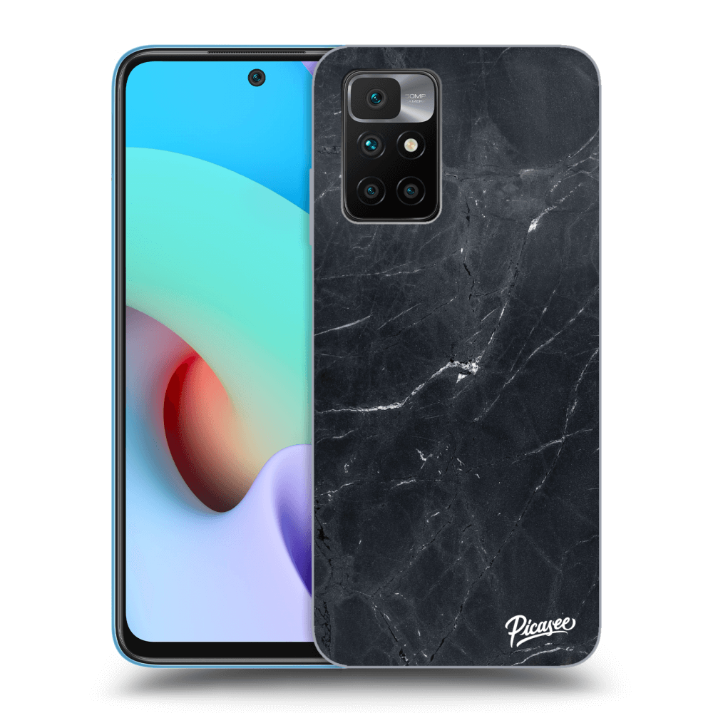 Picasee silikónový čierny obal pre Xiaomi Redmi 10 (2022) - Black marble