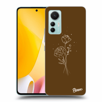 Picasee silikónový prehľadný obal pre Xiaomi 12 Lite - Brown flowers