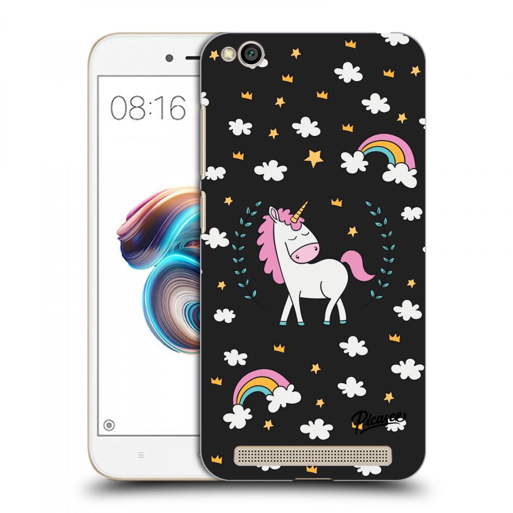 Picasee silikónový čierny obal pre Xiaomi Redmi 5A - Unicorn star heaven