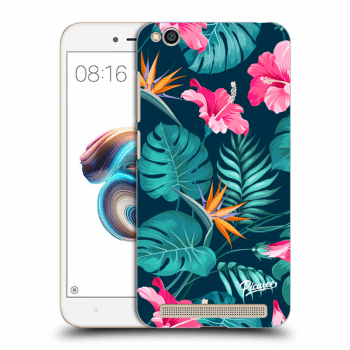 Picasee silikónový čierny obal pre Xiaomi Redmi 5A - Pink Monstera