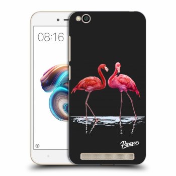 Picasee silikónový čierny obal pre Xiaomi Redmi 5A - Flamingos couple