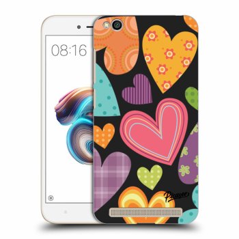 Picasee silikónový čierny obal pre Xiaomi Redmi 5A - Colored heart
