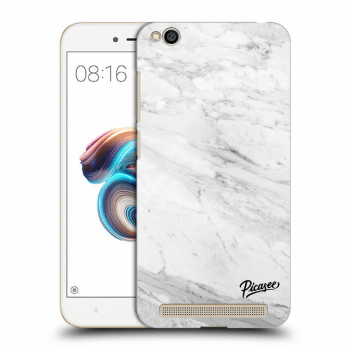 Picasee silikónový čierny obal pre Xiaomi Redmi 5A - White marble