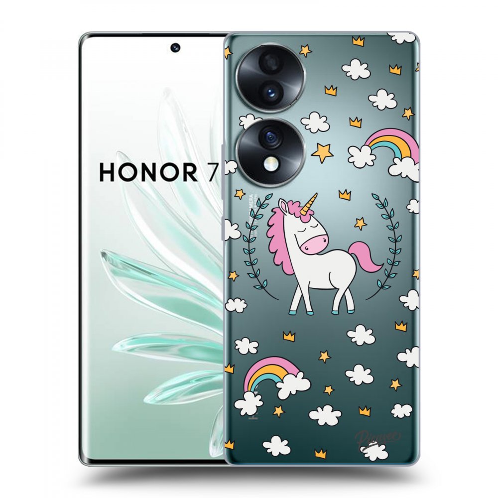 Picasee silikónový prehľadný obal pre Honor 70 - Unicorn star heaven