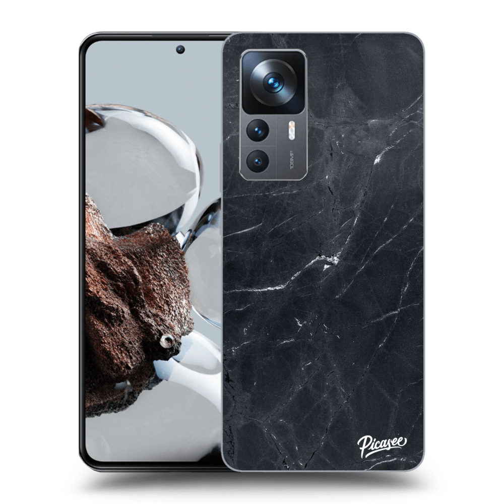 Picasee silikónový čierny obal pre Xiaomi 12T - Black marble