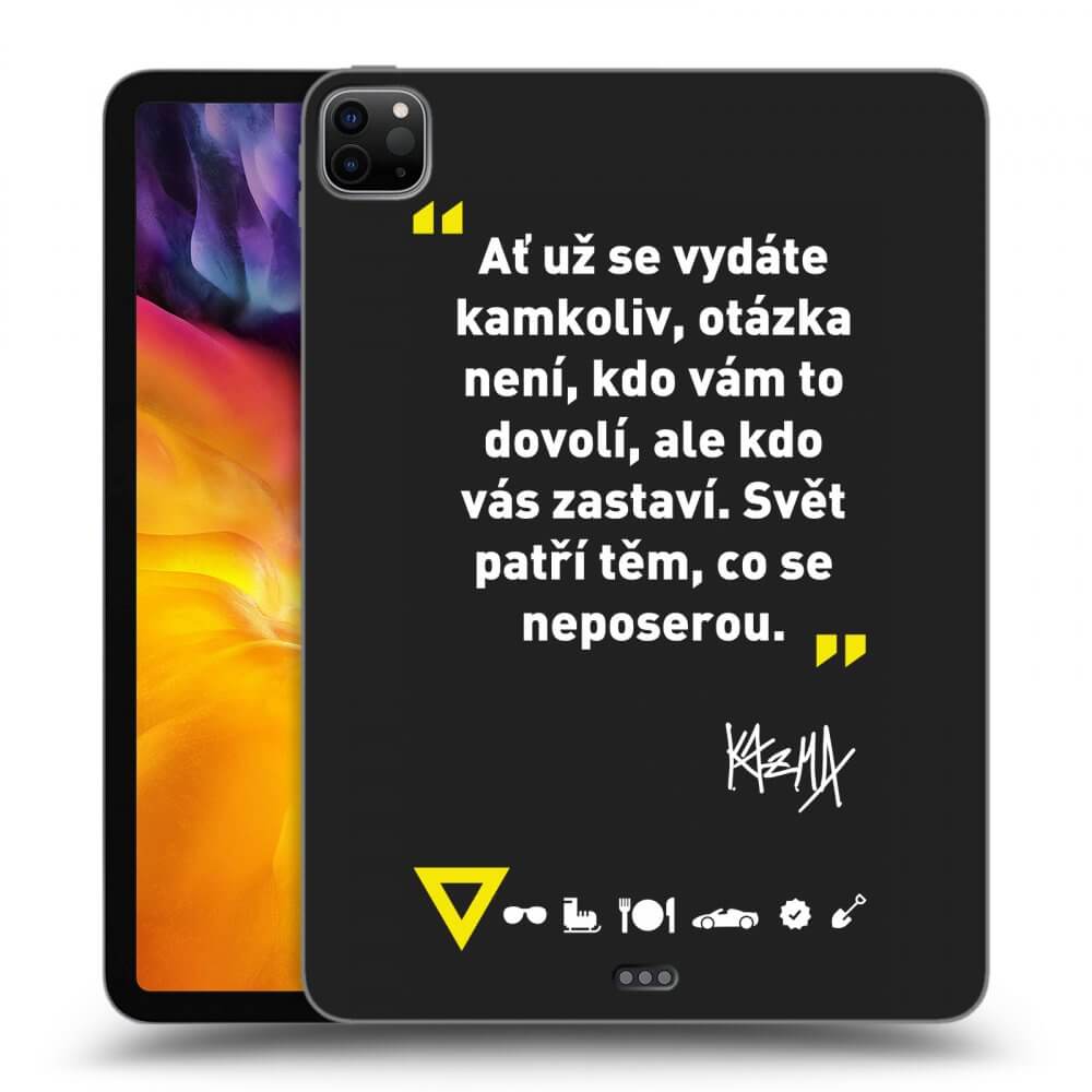 Silikónový čierny obal pre Apple iPad Pro 11" 2022 M2 (4.generace) - Kazma - SVĚT PATŘÍ TĚM, CO SE NEPOSEROU