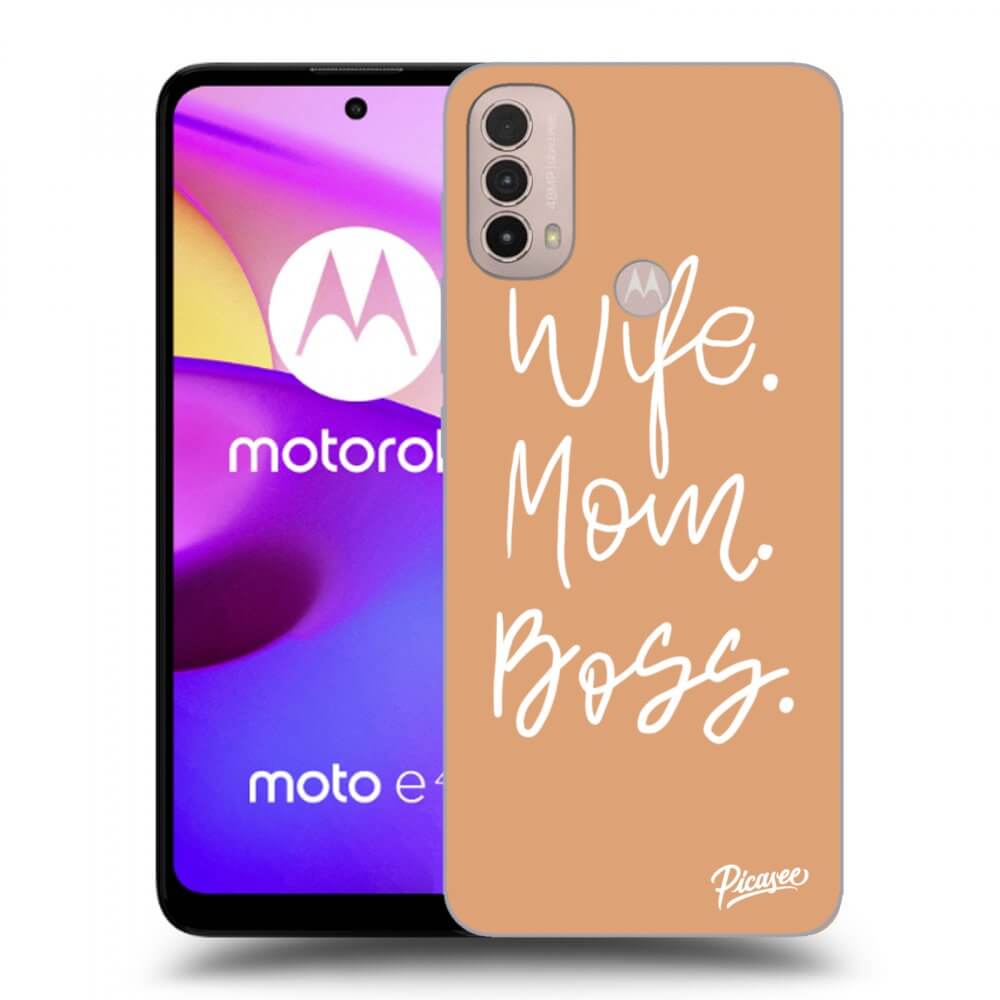 Picasee silikónový čierny obal pre Motorola Moto E40 - Boss Mama