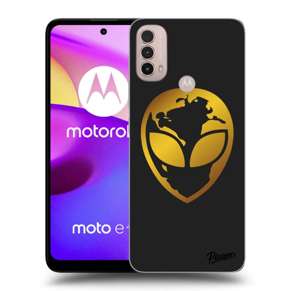 Picasee silikónový čierny obal pre Motorola Moto E40 - EARTH - Gold Alien 3.0