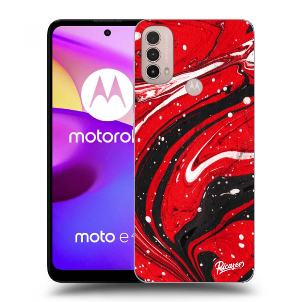 Picasee silikónový čierny obal pre Motorola Moto E40 - Red black