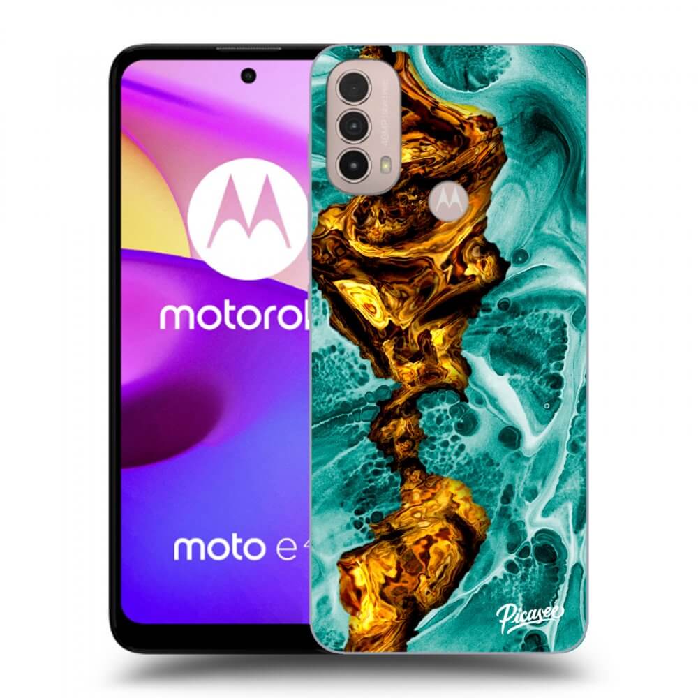 Picasee silikónový čierny obal pre Motorola Moto E40 - Goldsky