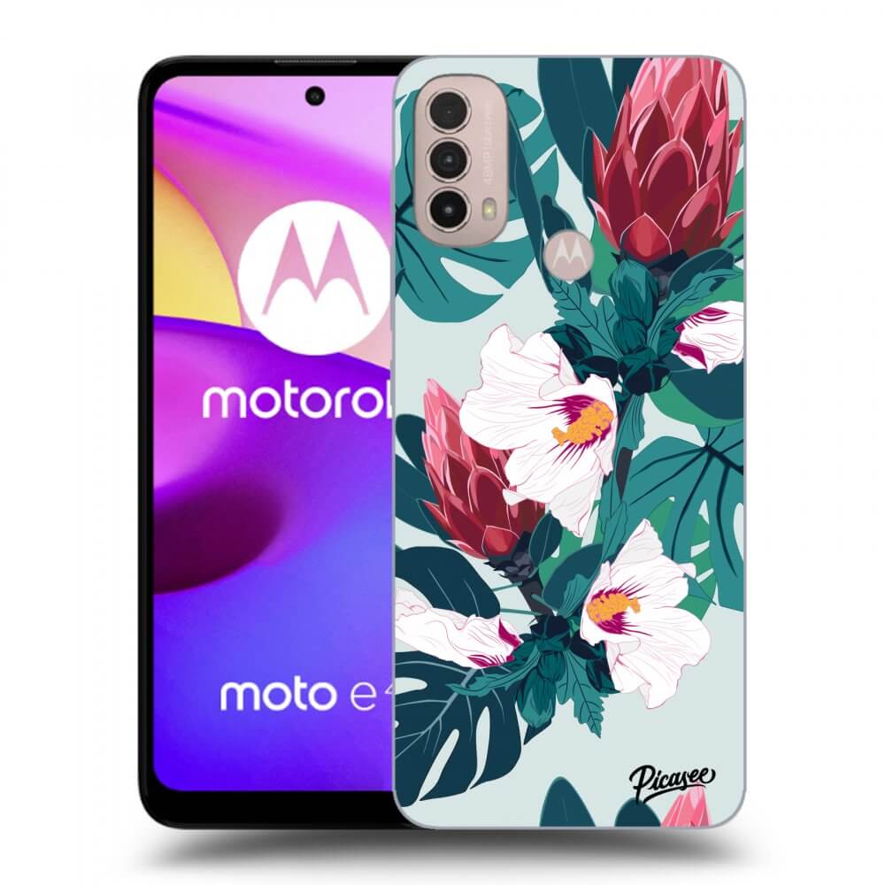 Picasee silikónový čierny obal pre Motorola Moto E40 - Rhododendron