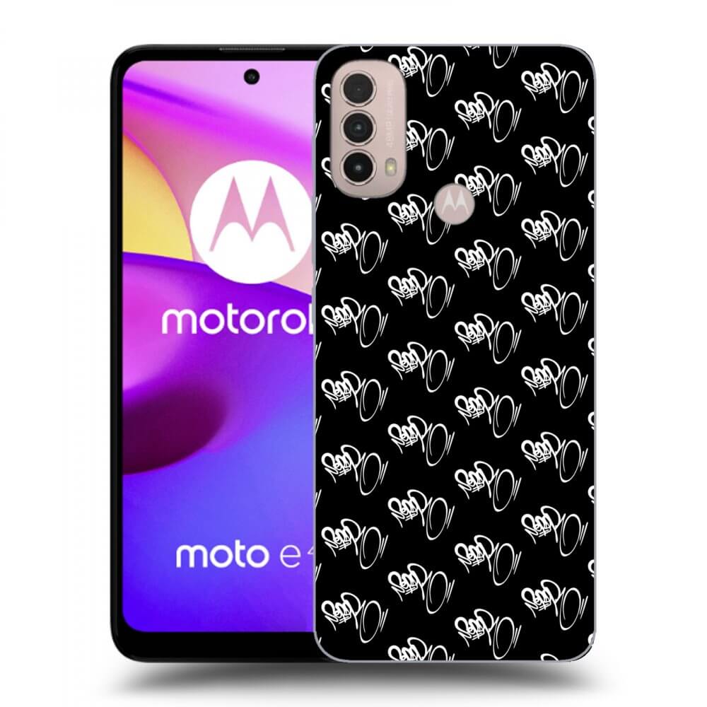 Picasee silikónový čierny obal pre Motorola Moto E40 - Separ - White On Black