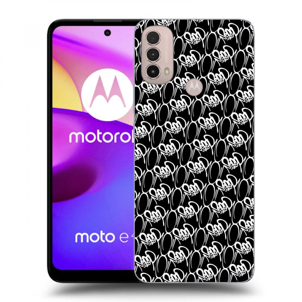 Picasee silikónový čierny obal pre Motorola Moto E40 - Separ - White On Black 2
