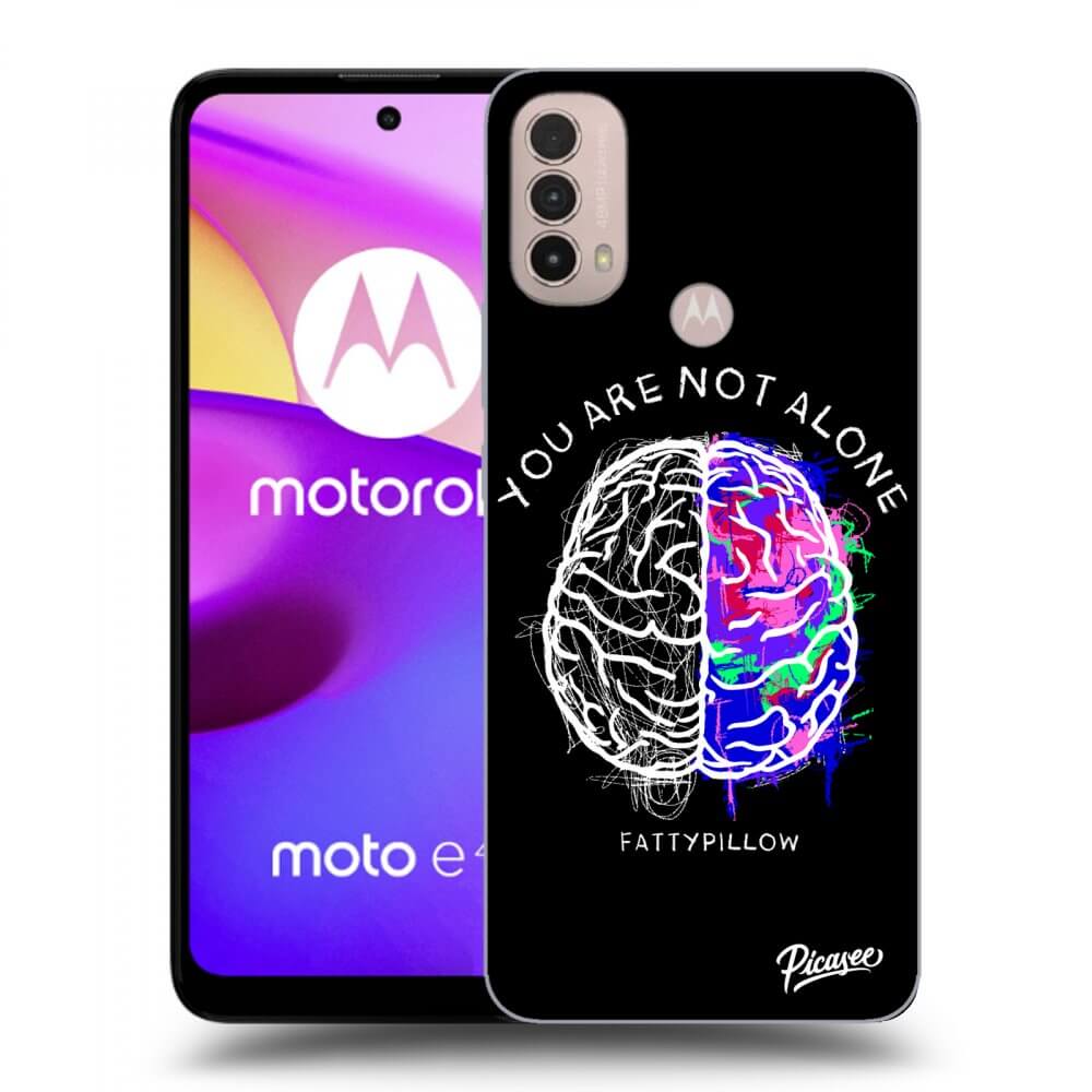 Picasee silikónový čierny obal pre Motorola Moto E40 - Brain - White