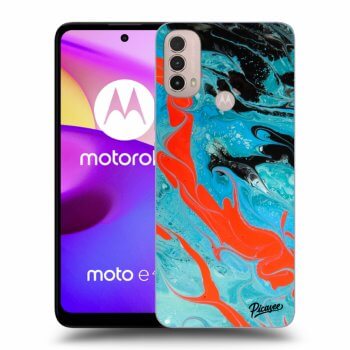Picasee silikónový čierny obal pre Motorola Moto E40 - Blue Magma