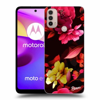 Picasee silikónový čierny obal pre Motorola Moto E40 - Dark Peonny