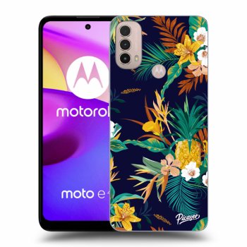 Picasee silikónový čierny obal pre Motorola Moto E40 - Pineapple Color
