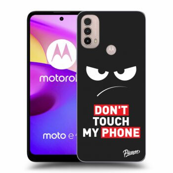 Picasee silikónový čierny obal pre Motorola Moto E40 - Angry Eyes - Transparent