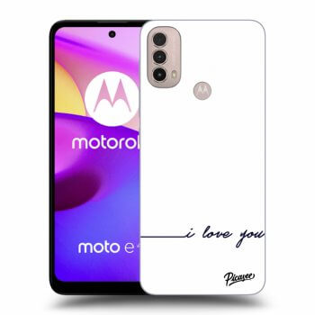 Picasee silikónový čierny obal pre Motorola Moto E40 - I love you