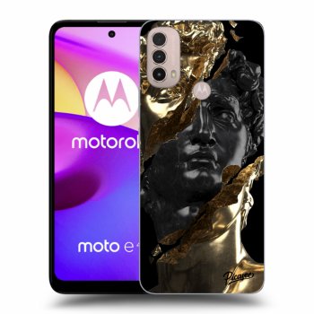 Picasee silikónový čierny obal pre Motorola Moto E40 - Gold - Black