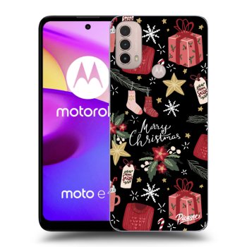 Picasee silikónový čierny obal pre Motorola Moto E40 - Christmas